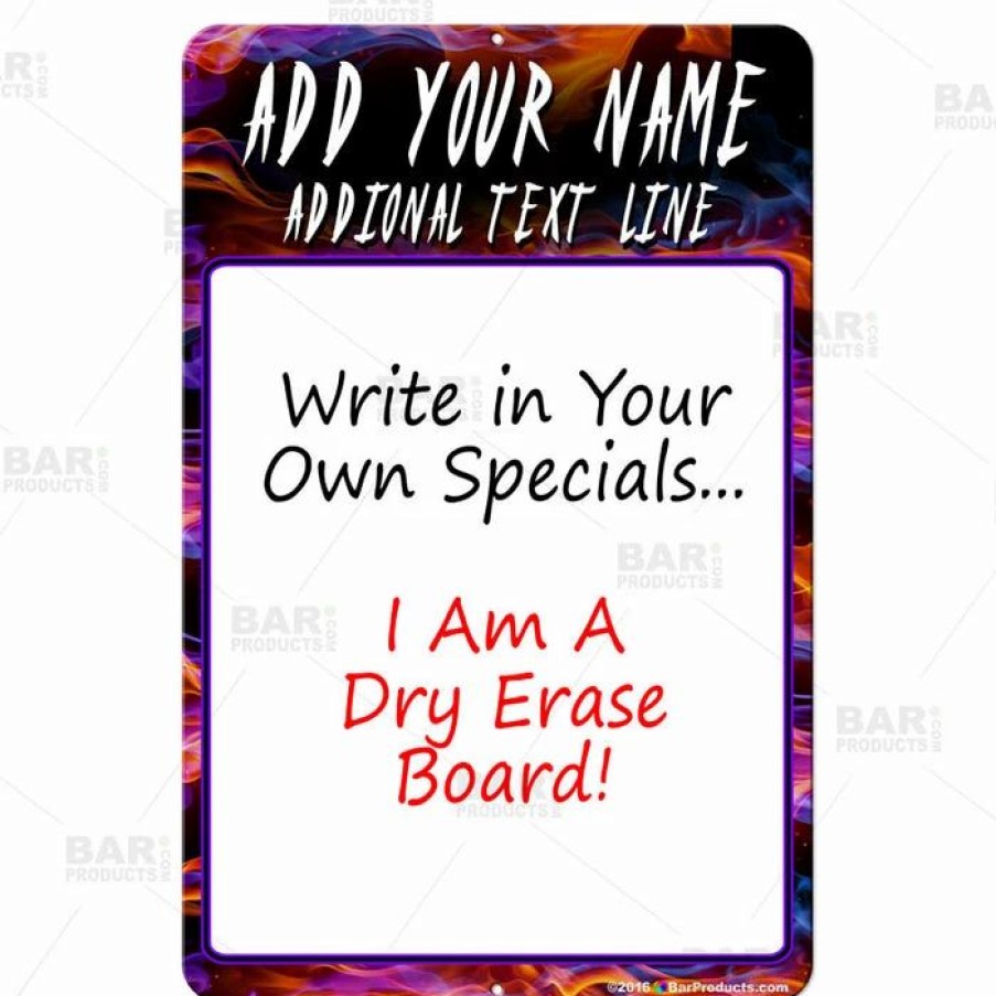 * Discount Barman Dry Erase Specials Sign Add Your Name Colorful Abstract Template | Bar Signs