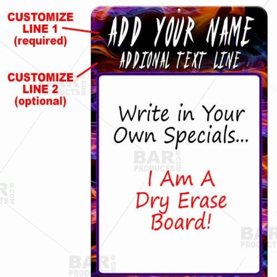 * Discount Barman Dry Erase Specials Sign Add Your Name Colorful Abstract Template | Bar Signs