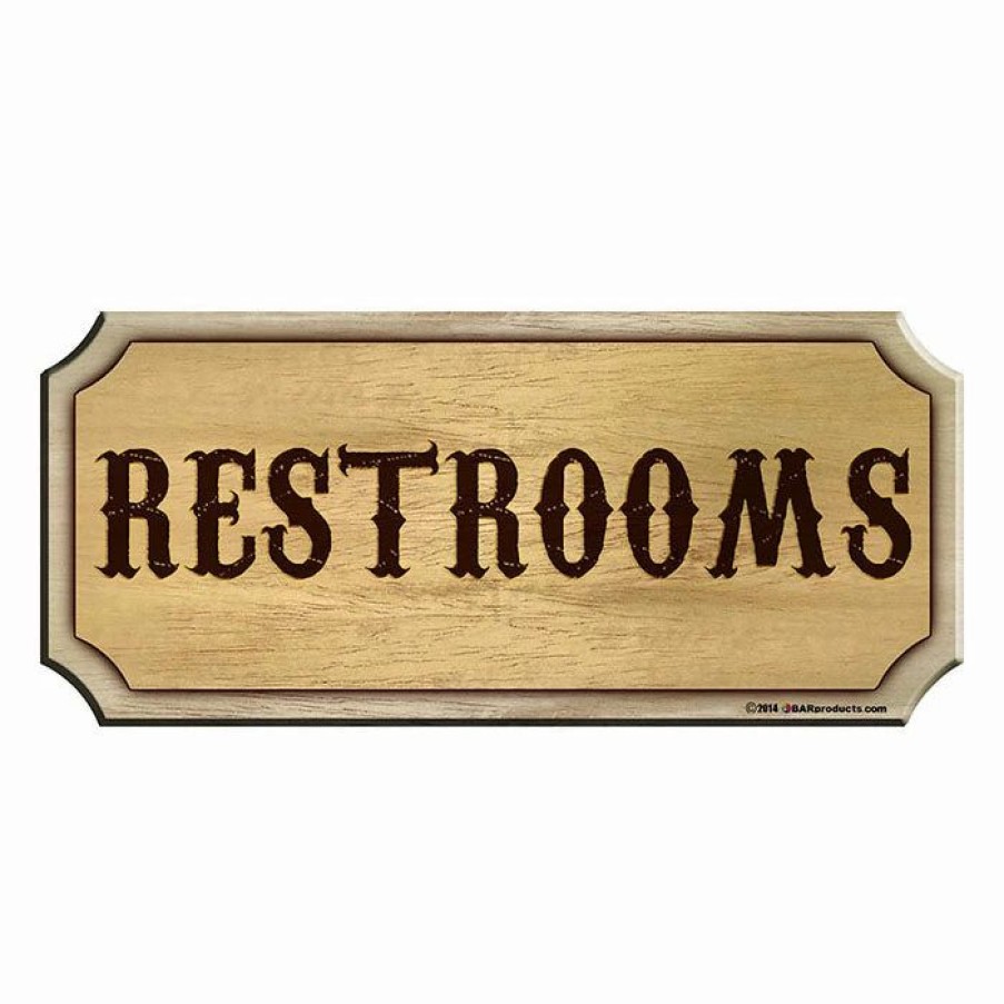 * Flash Sale Barman Wood Plaque Kolorcoat Bar Sign Restrooms | Bar Signs