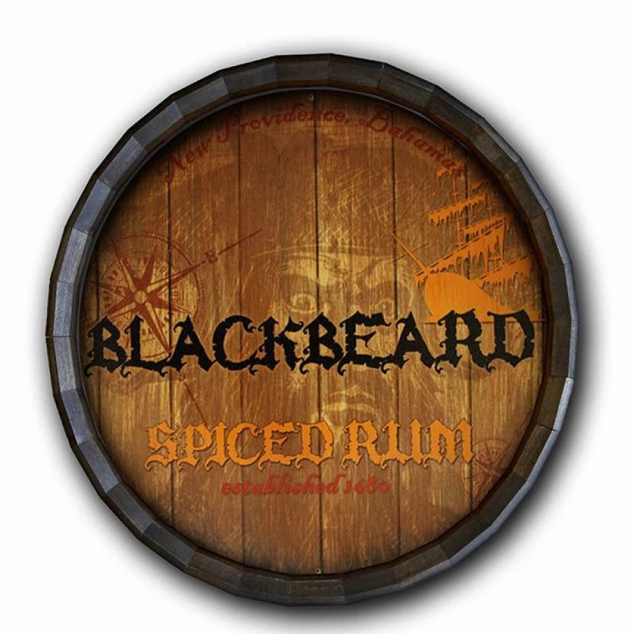 * Outlet Barman Blackbeard Barrel Top Tavern Sign | Bar Signs