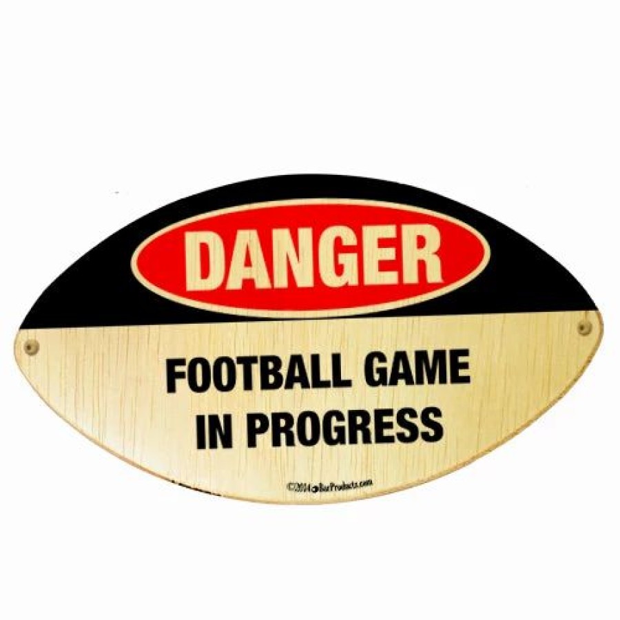 * Deals Barman Danger Football Shaped Wall Plaque | Bar Signs