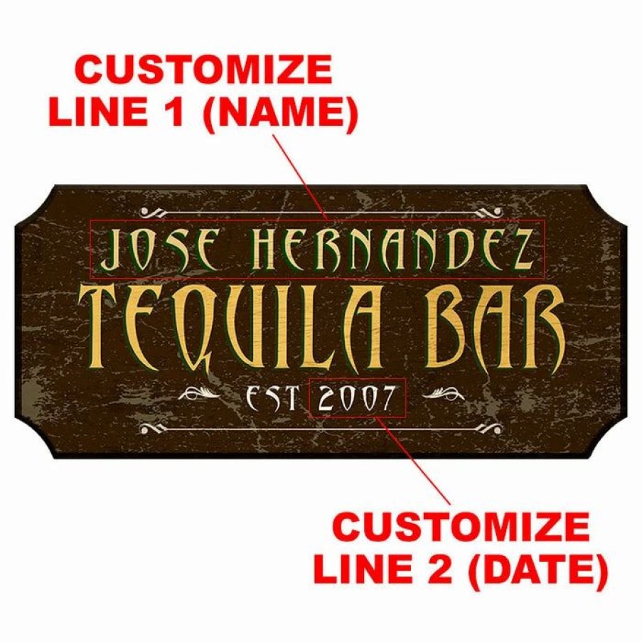 * Brand New Barman Customizable Wood Plaque Sign Tequila Bar Color Options | Bar Signs