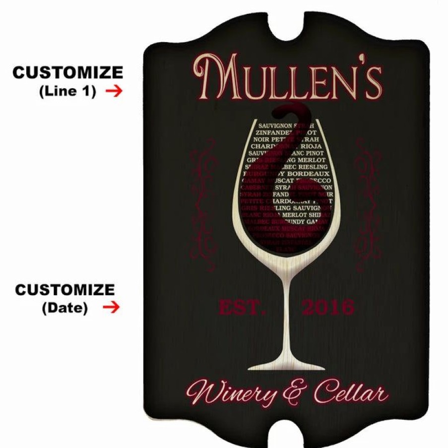 * Best Sale Barman Custom Tavern Shaped Wood Bar Sign Winery And Cellar | Bar Signs