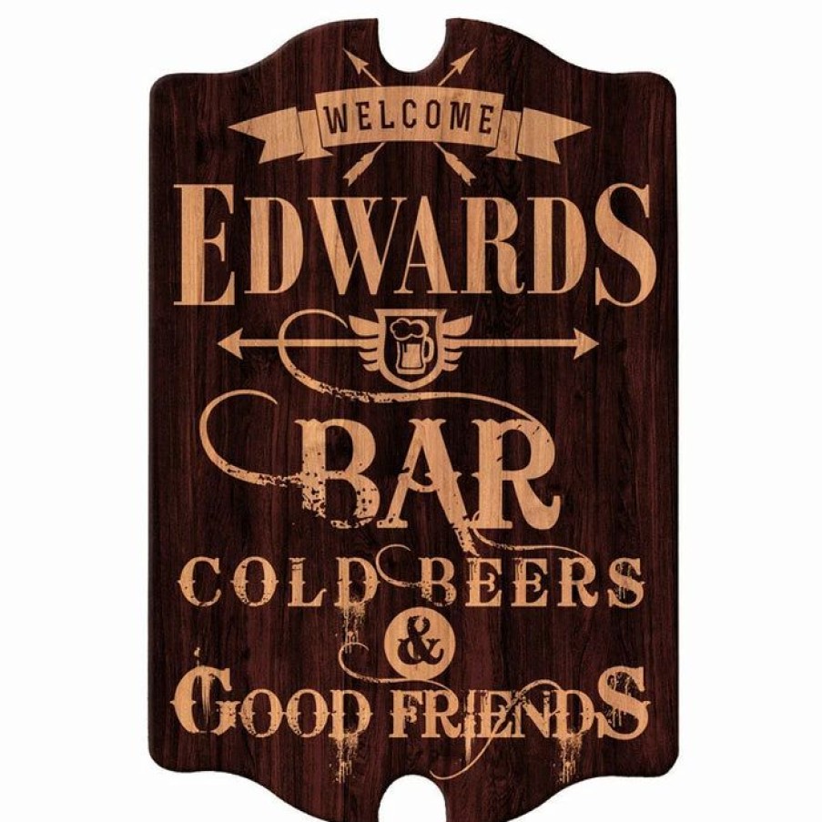 * Brand New Barman Custom Tavern Shaped Wood Bar Sign Bar Welcome | Bar Signs