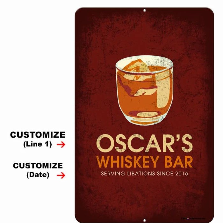 * Cheapest Barman Customizable Vintage Metal Bar Sign 12 X 18 Whiskey Bar | Bar Signs