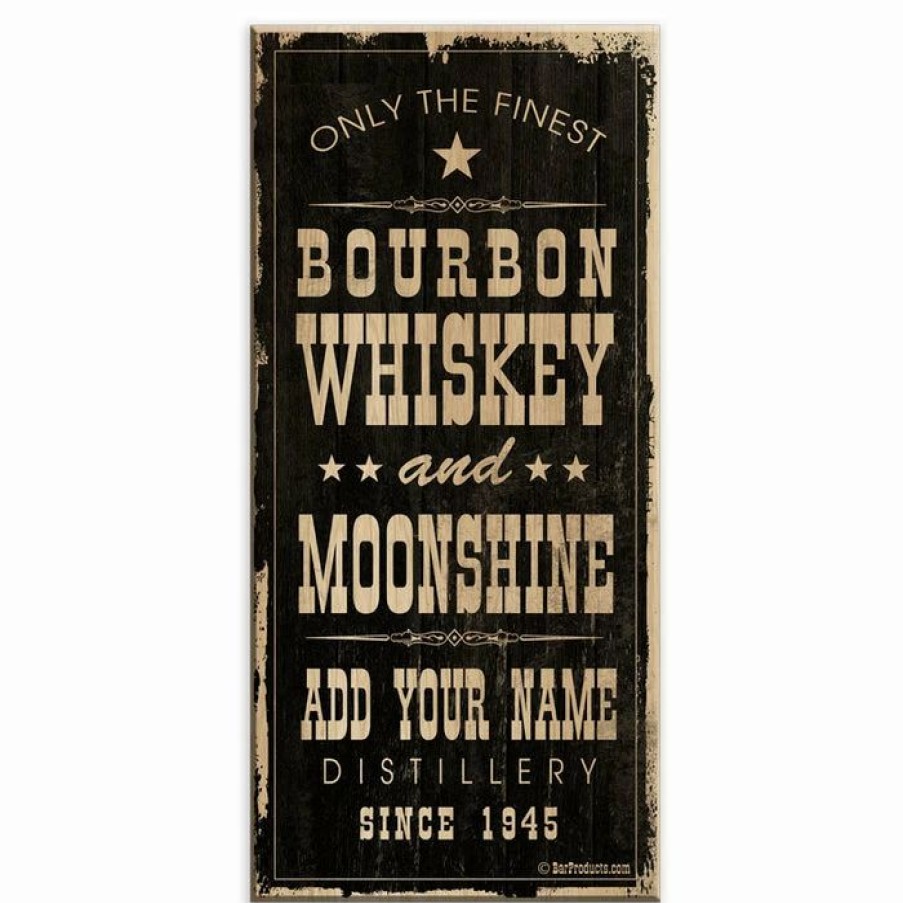 * Best Reviews Of Barman Customizable Large Vintage Wooden Bar Sign Bourbon Whiskey & Moonshine 11 3/4 X 23 3/4 | Bar Signs