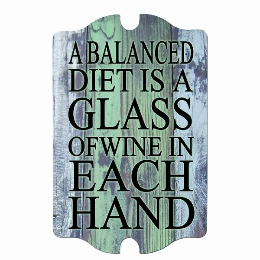 * Best Deal Barman A Balanced Diet… Wood Bar Sign Tavern-Shaped | Bar Signs