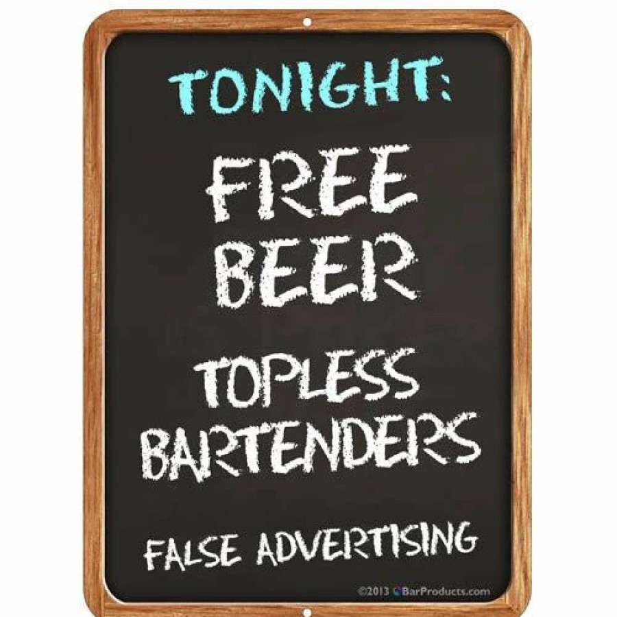 * Outlet Barman "False Advertising" Kolorcoat Metal Bar Sign | Bar Signs