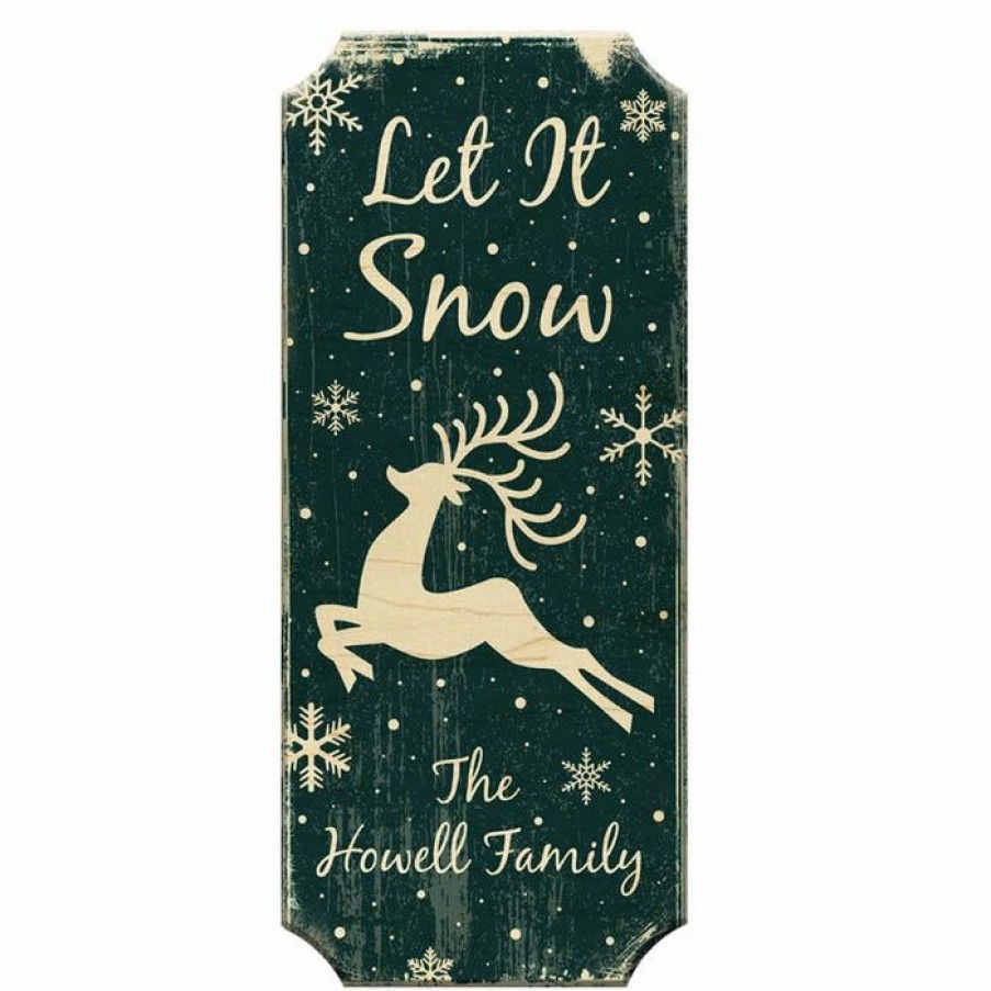 * Outlet Barman Customizable Wood Christmas Sign Let It Snow Color Options | Bar Signs