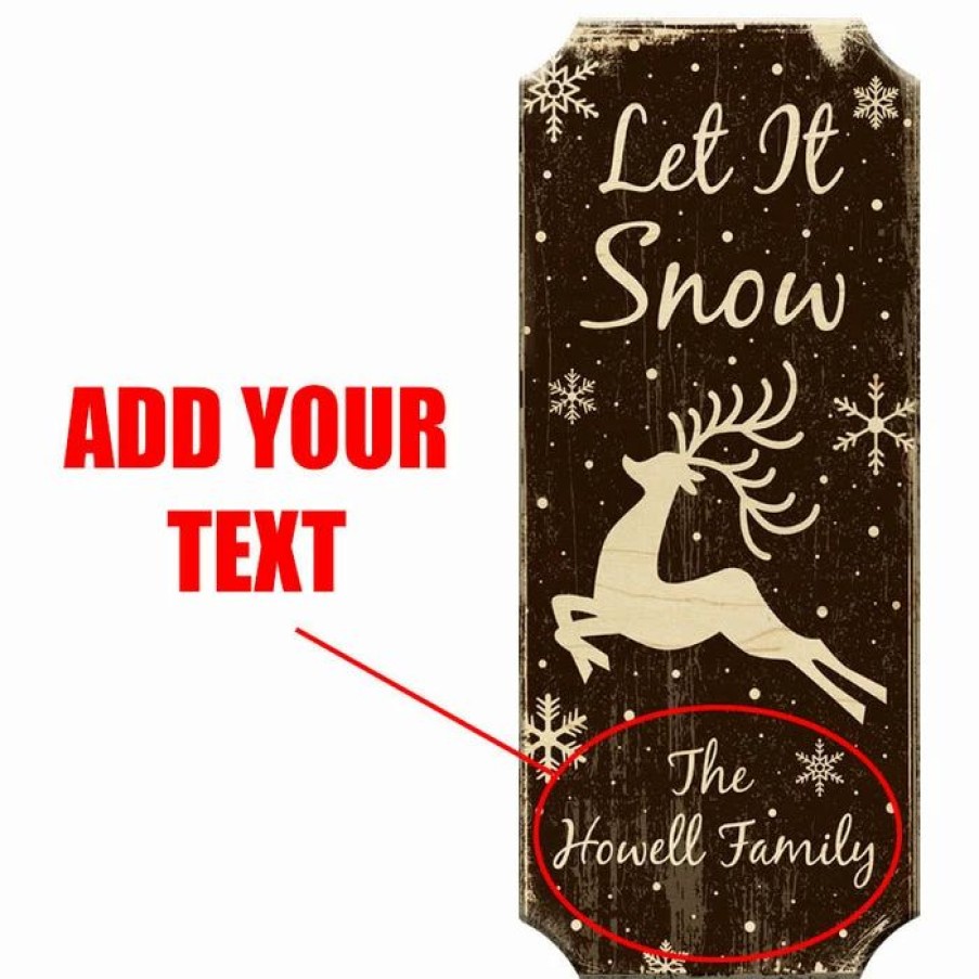 * Outlet Barman Customizable Wood Christmas Sign Let It Snow Color Options | Bar Signs