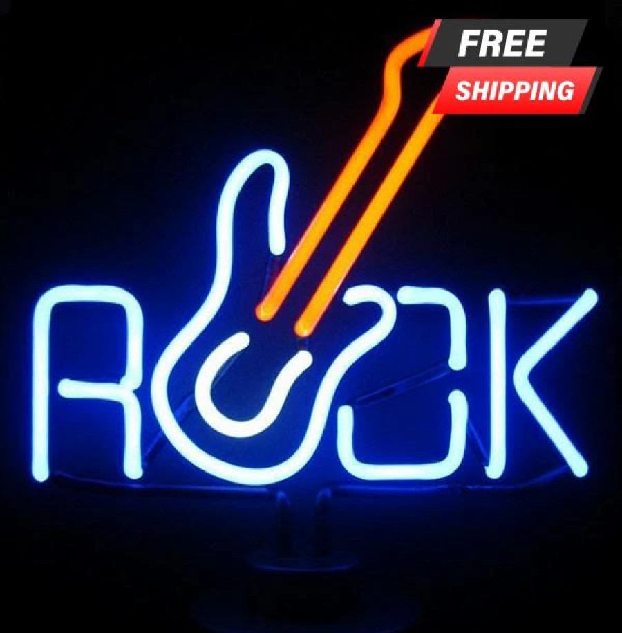 * Deals Barman Rock With Guitar Neon Sculpture | Bar Signs