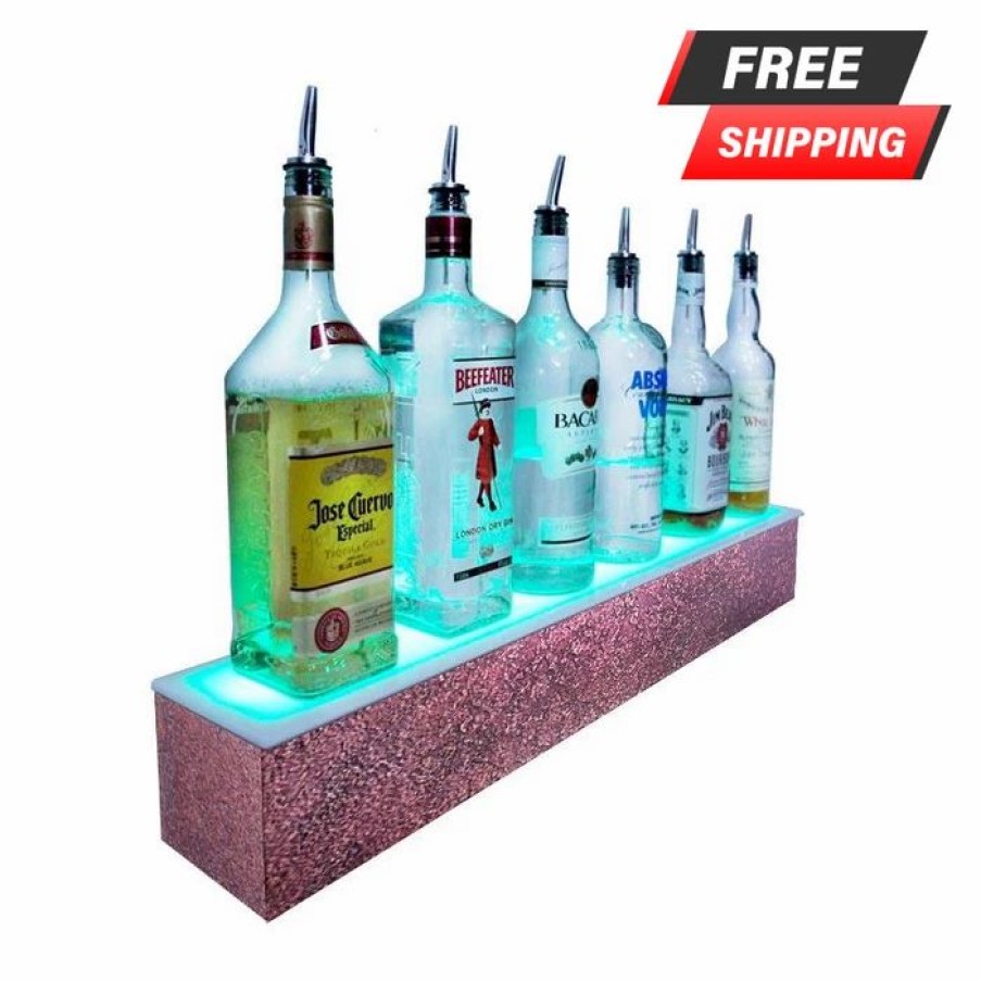 * Deals Barman Barconic Led Liquor Bottle Display Shelf 1 Step Aged Bronze Several Lengths | Liquor Bottle Shelves