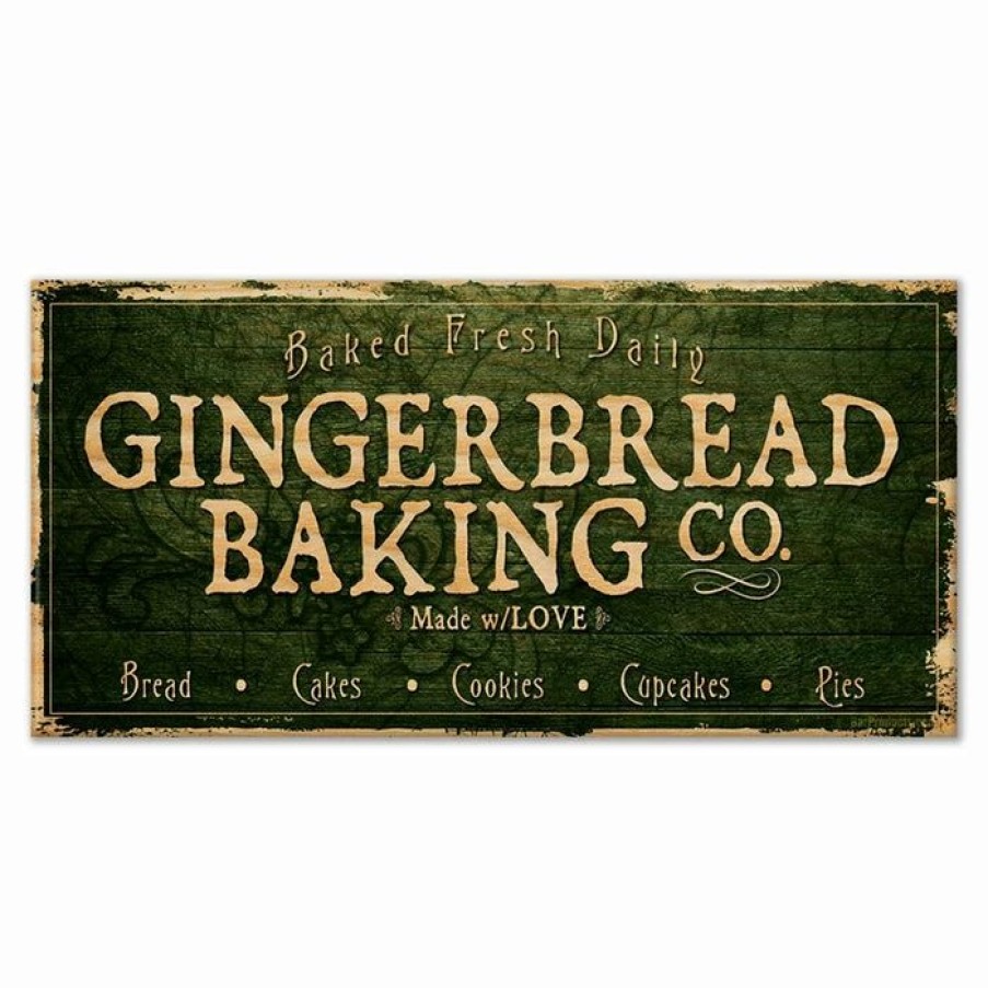 * Coupon Barman Large Vintage Wooden Holiday Bar Sign Gingerbread Bakery 11 3/4 X 23 3/4 | Bar Signs