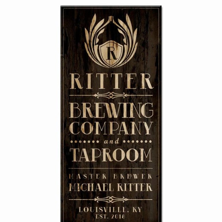 * Hot Sale Barman Customizable Large Vintage Wooden Bar Sign Brewing Company 11 3/4 X 23 3/4 | Bar Signs