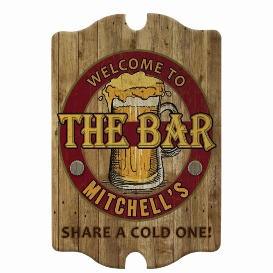 * Best Reviews Of Barman Custom Tavern Shaped Wooden Bar Sign The Bar | Bar Signs