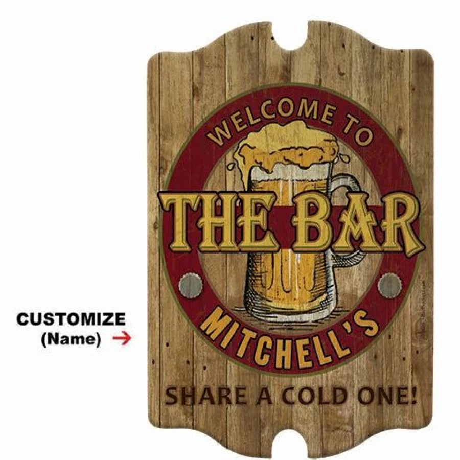 * Best Reviews Of Barman Custom Tavern Shaped Wooden Bar Sign The Bar | Bar Signs