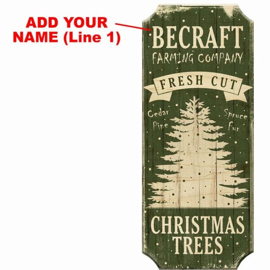 * Flash Sale Barman Customizable Wood Christmas Sign Fresh Cut Trees | Bar Signs