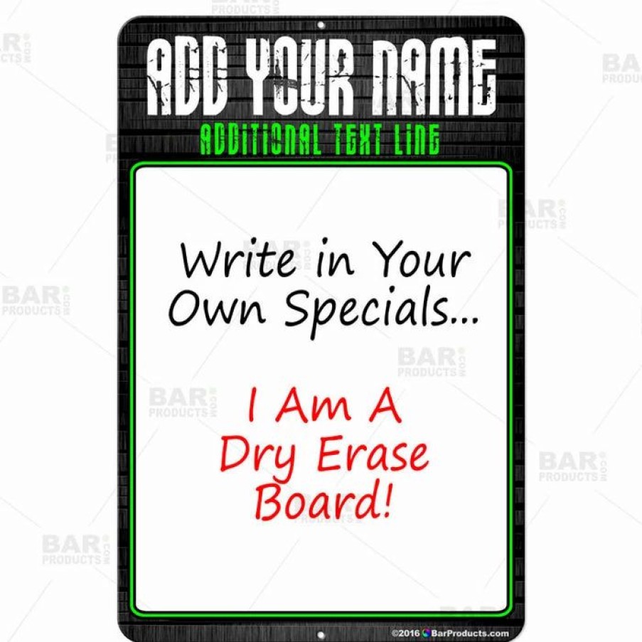 * Brand New Barman Dry Erase Specials Sign Add Your Name Stone Template | Bar Signs