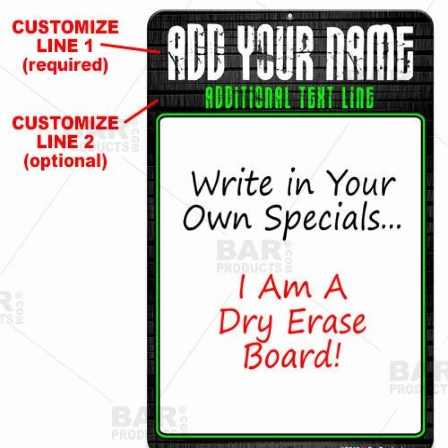 * Brand New Barman Dry Erase Specials Sign Add Your Name Stone Template | Bar Signs