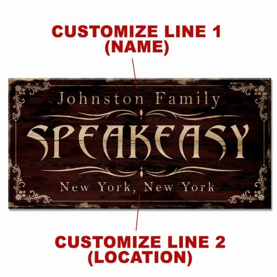 * Cheap Barman Customizable Large Vintage Wooden Bar Sign Speakeasy 11 3/4 X 23 3/4 | Bar Signs