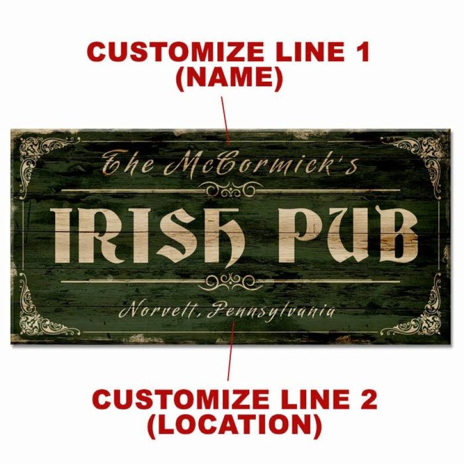 * Coupon Barman Customizable Large Vintage Wooden Bar Sign Irish Pub 11 3/4 X 23 3/4 | Bar Signs