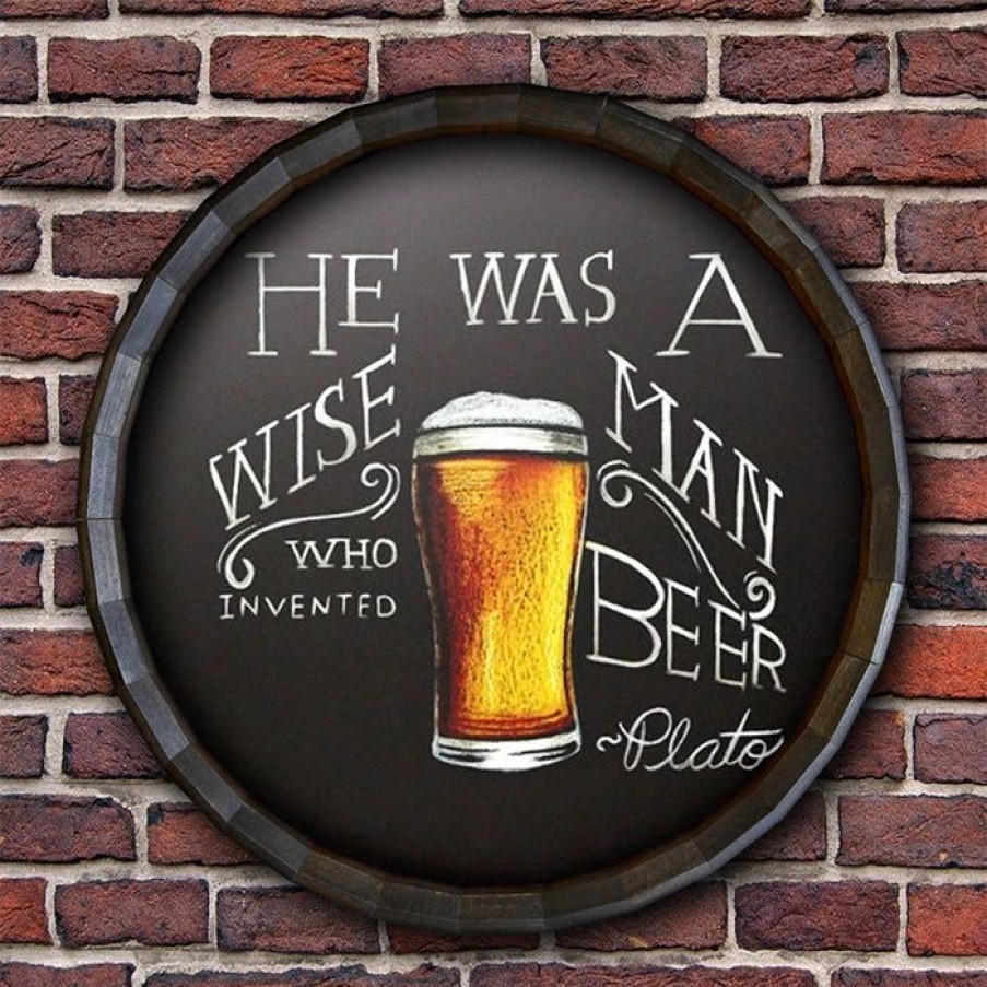 * Cheapest Barman Chalkboard Barrel Top Tavern Sign | Bar Signs