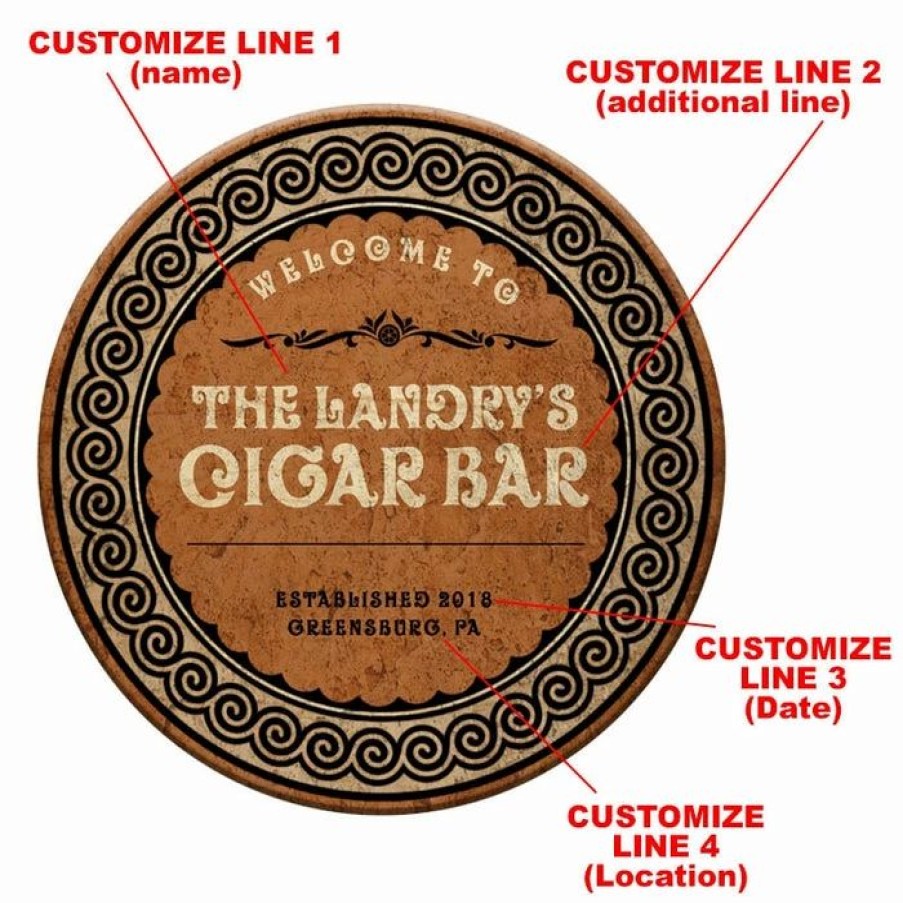 * Coupon Barman Customizable Wooden Table Top Cigar Bar Design Two Sizes Available | Bar & Restaurant Tables