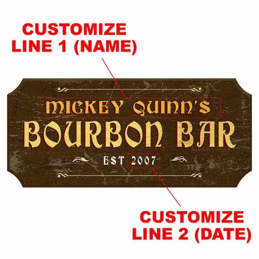 * Flash Sale Barman Customizable Wood Plaque Sign Bourbon Bar Color Options | Bar Signs