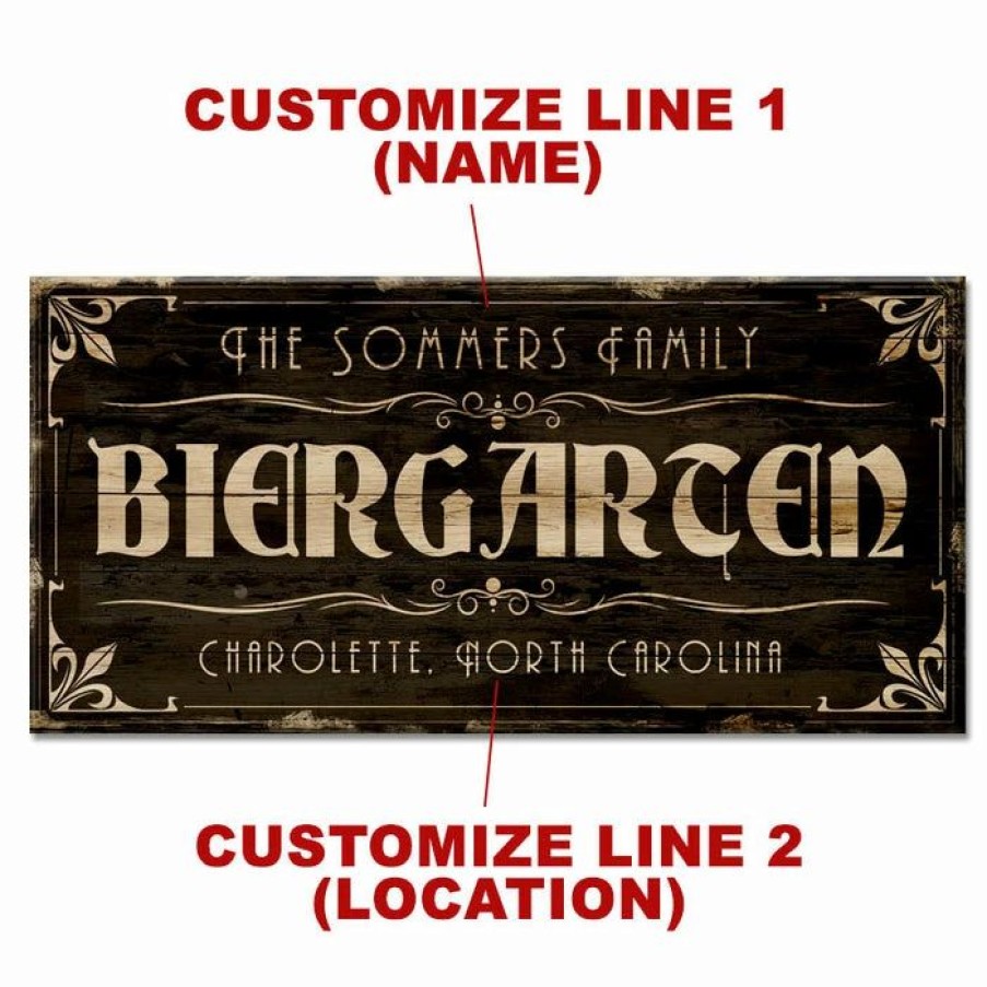 * Flash Sale Barman Customizable Large Vintage Wooden Bar Sign Biergarten 11 3/4 X 23 3/4 | Bar Signs