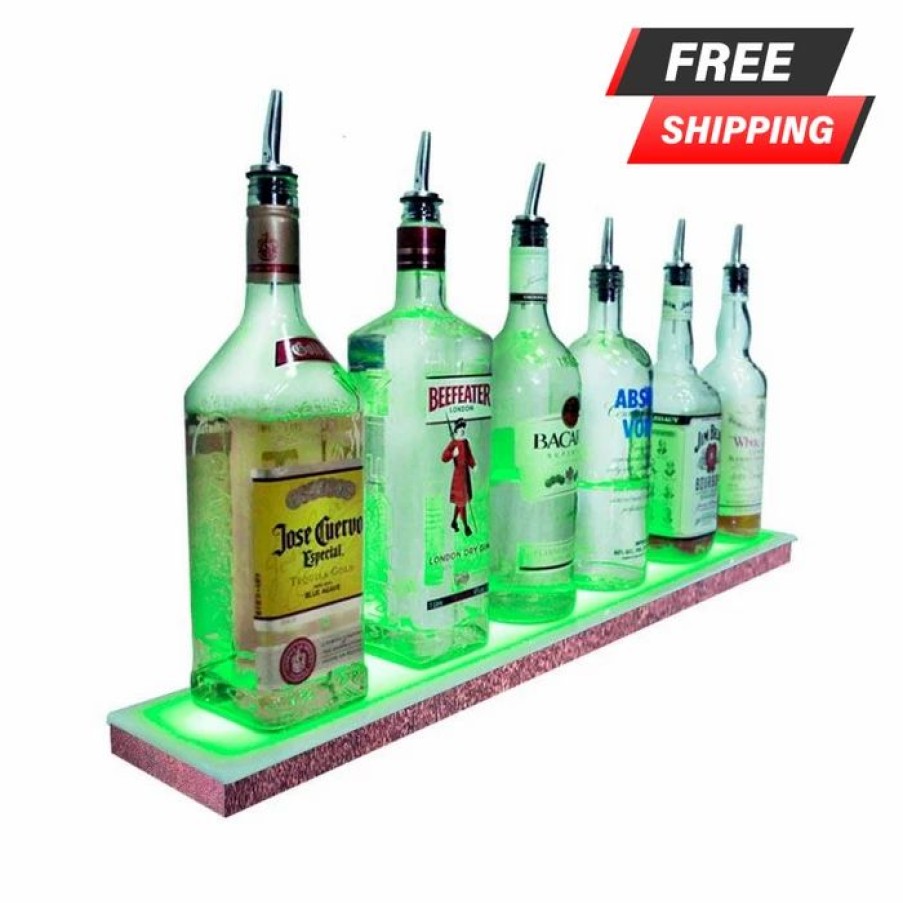 * Top 10 Barman Barconic Led Liquor Bottle Display Shelf Low Profile 1 Step Aged Bronze Several Lengths | Liquor Bottle Shelves