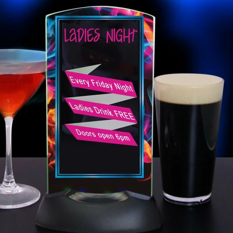 * New Barman Led Table Tent (7.5 In X 4.5 In) | Led Liquor Bottle Display Shelves