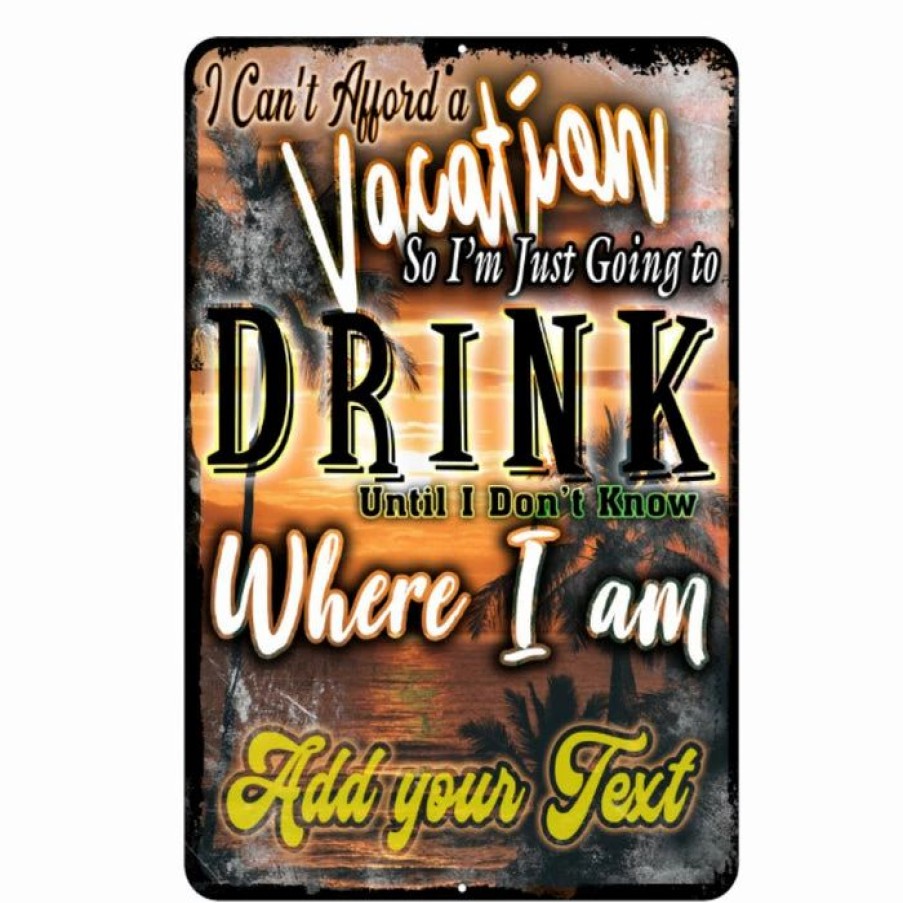 * Wholesale Barman Metal Bar Sign Customized Vacation 12 X 18 | Bar Signs