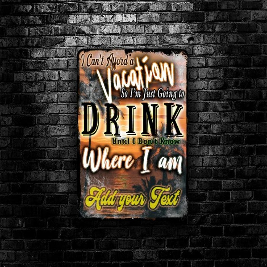 * Wholesale Barman Metal Bar Sign Customized Vacation 12 X 18 | Bar Signs