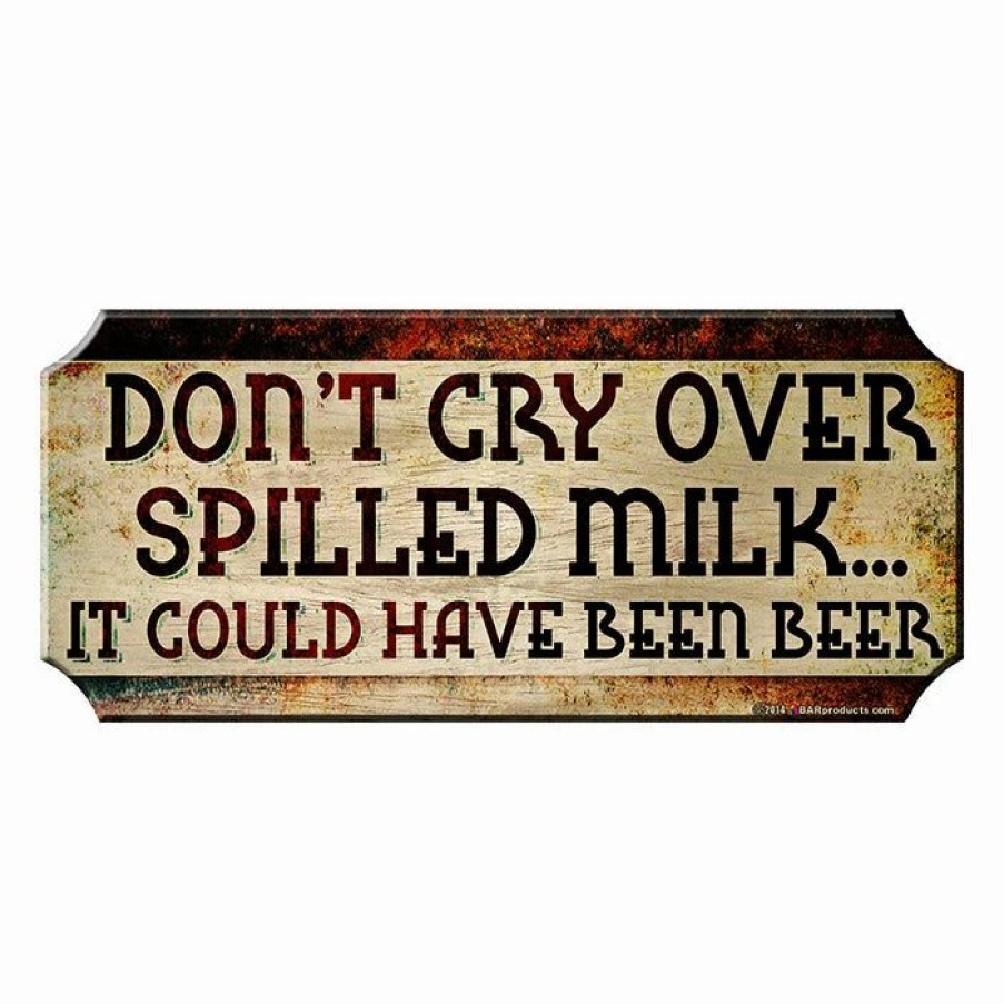 * Top 10 Barman Wood Plaque Kolorcoat Bar Sign Spilled Milk | Bar Signs