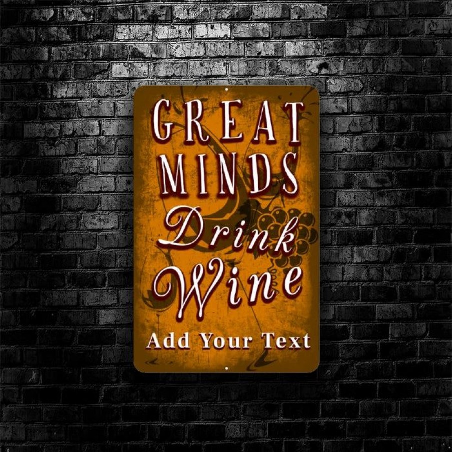 * Buy Barman Metal Bar Sign Customized Great Minds 12 X 18 | Bar Signs