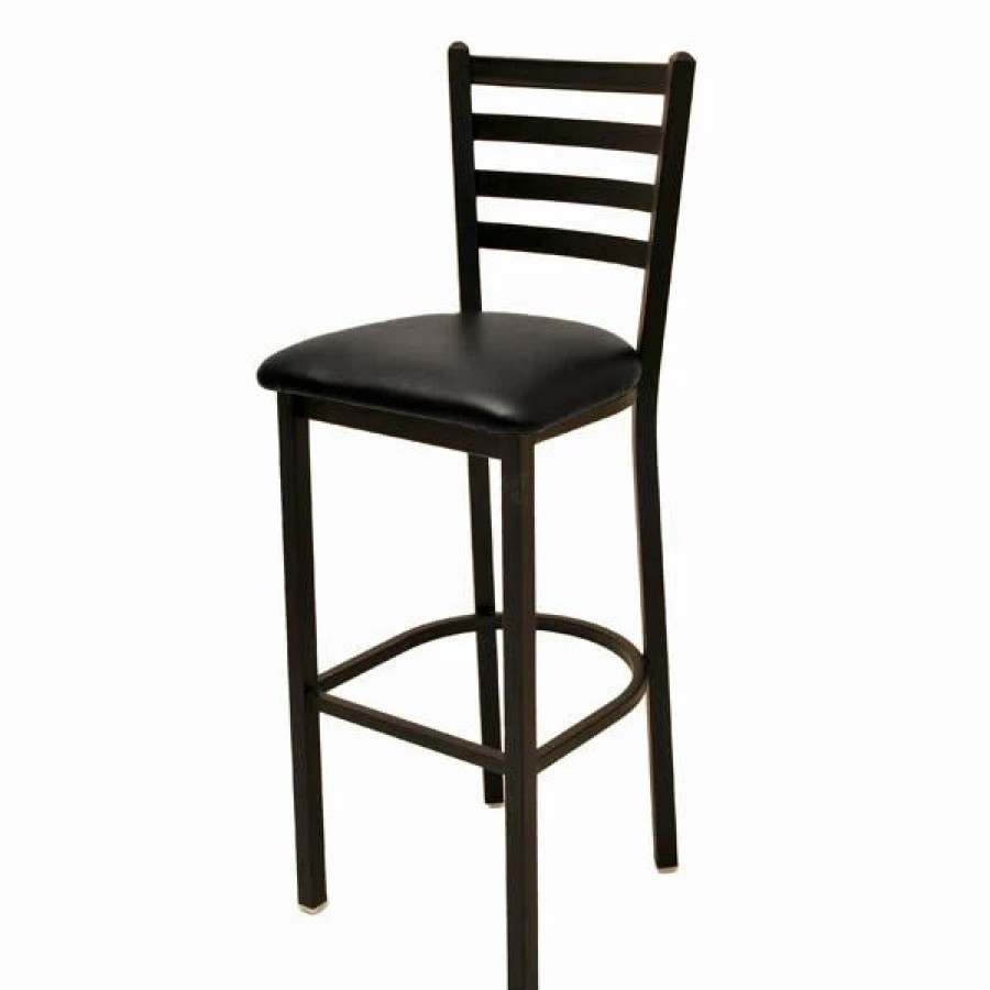 * Best Deal Barman Black Frame W/ Black Vinyl Seat Economy Ladderback Bar Stool | Bar & Restaurant Tables