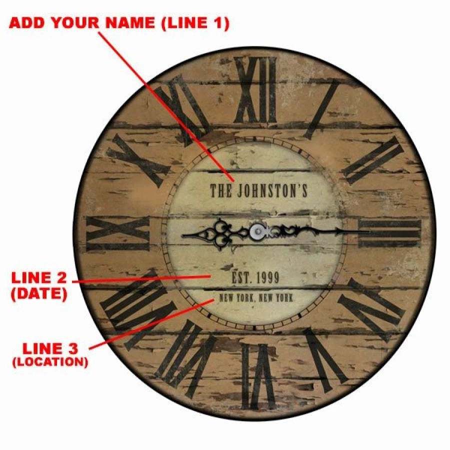 * Hot Sale Barman Customize Rustic Wooden Clock Family Theme Multiple Sizes | Bar Signs