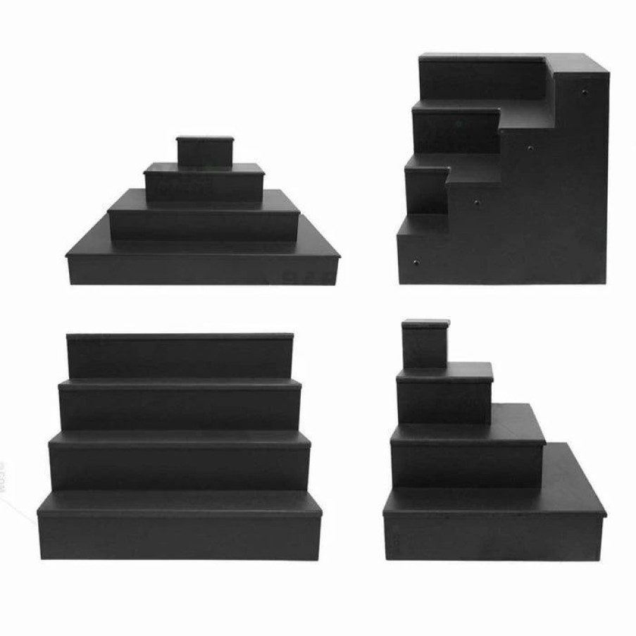 * Brand New Barman Wooden Liquor Shelves 4 Tier Black | Liquor Bottle Shelves