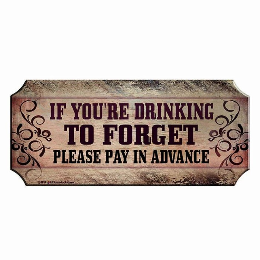 * Top 10 Barman Wood Plaque Kolorcoat Bar Sign Pay In Advance | Bar Signs