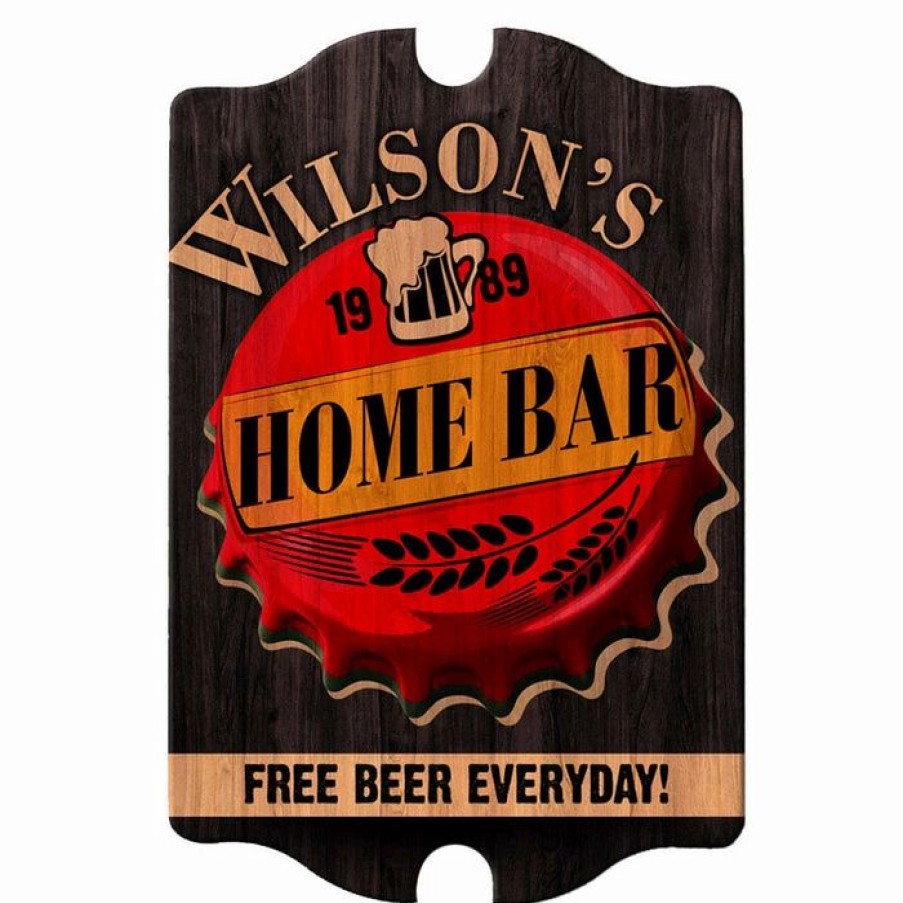 * Cheap Barman Custom Tavern Shaped Wood Bar Sign Home Bar | Bar Signs