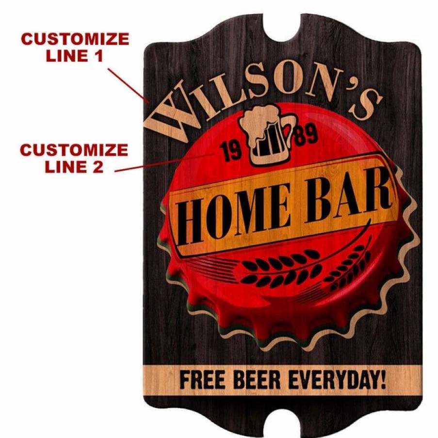 * Cheap Barman Custom Tavern Shaped Wood Bar Sign Home Bar | Bar Signs