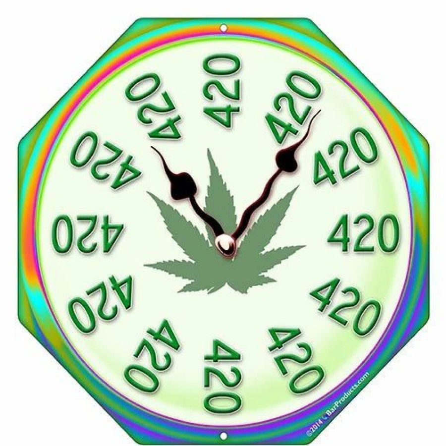 * Cheapest Barman The "It'S 420 Somewhere" Clock Kolorcoat Metal Bar Sign | Bar Signs