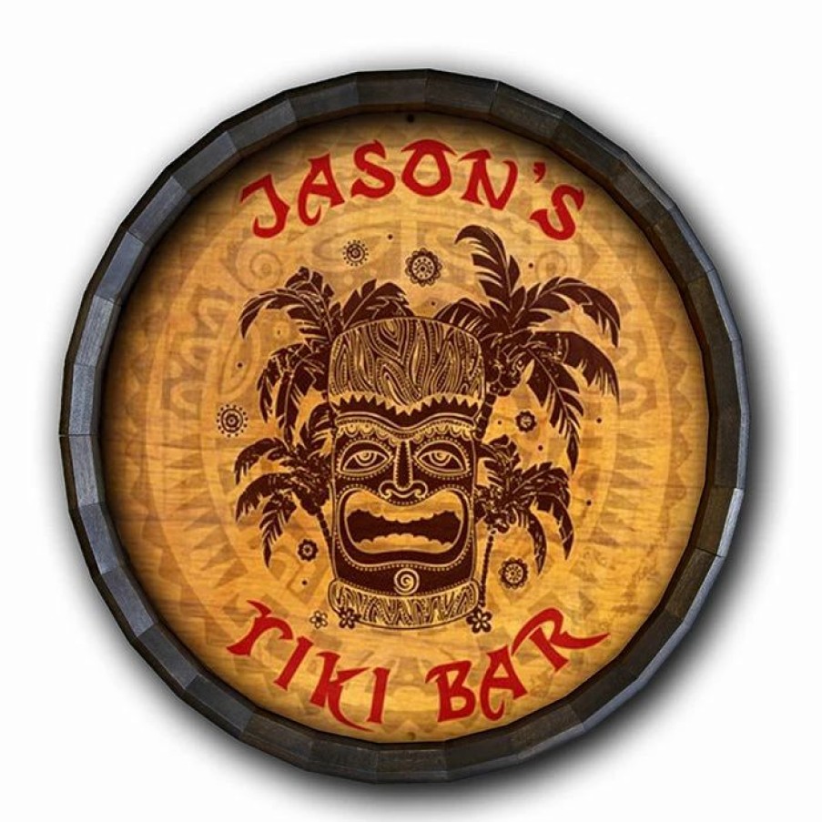 * Wholesale Barman Tiki Bar Barrel Top Tavern Sign | Bar Signs