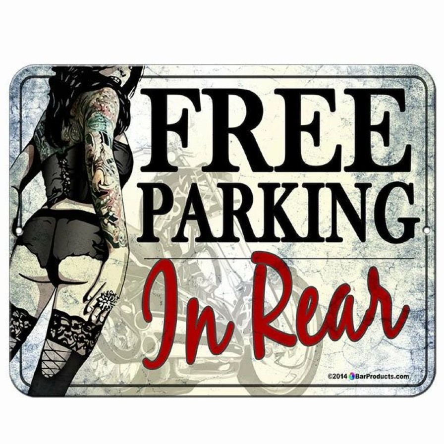 * Best Sale Barman Free Parking In Rear Kolorcoat Metal Bar Sign | Bar Signs