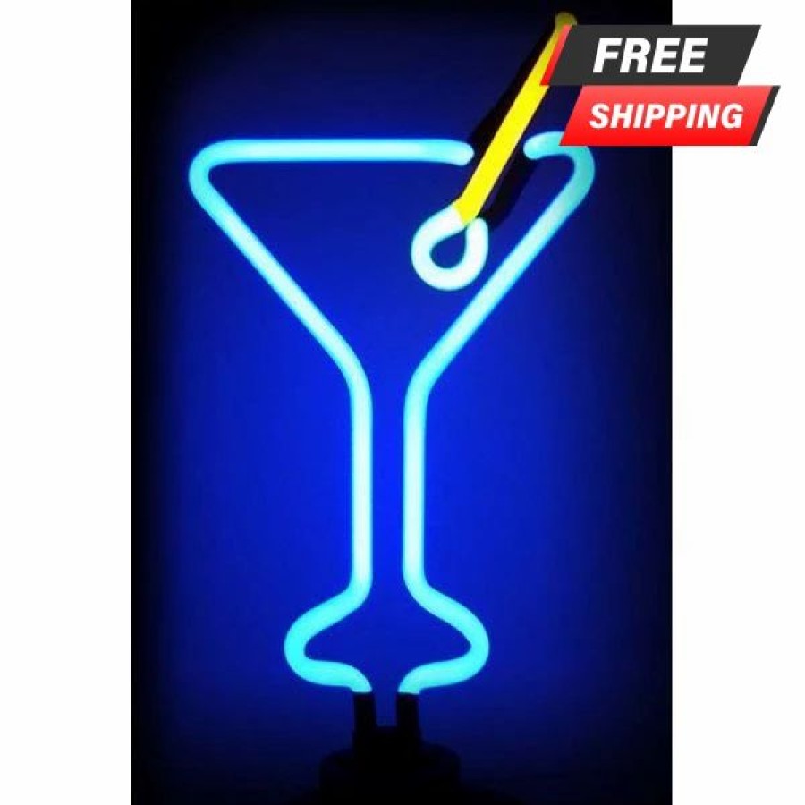 * Budget Barman Martini Glass Neon Sculpture | Bar Signs