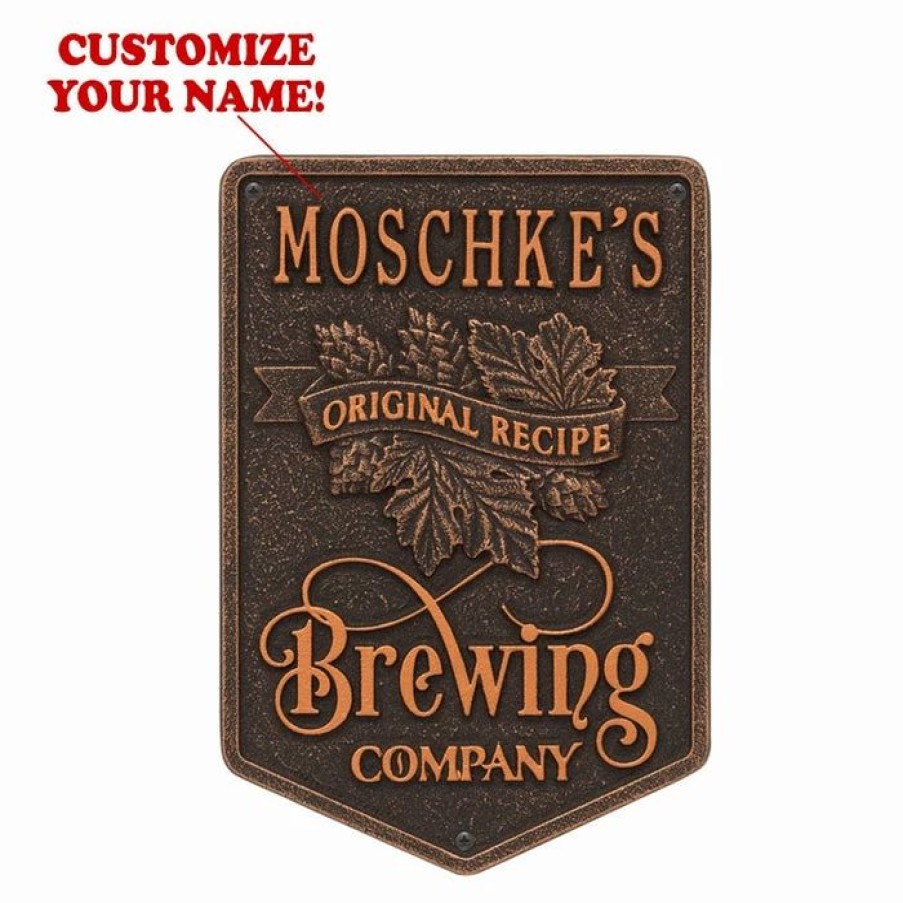 * Outlet Barman Customizable Cast Aluminum Plaque Brewing Company "Original Recipe" Design | Bar Signs