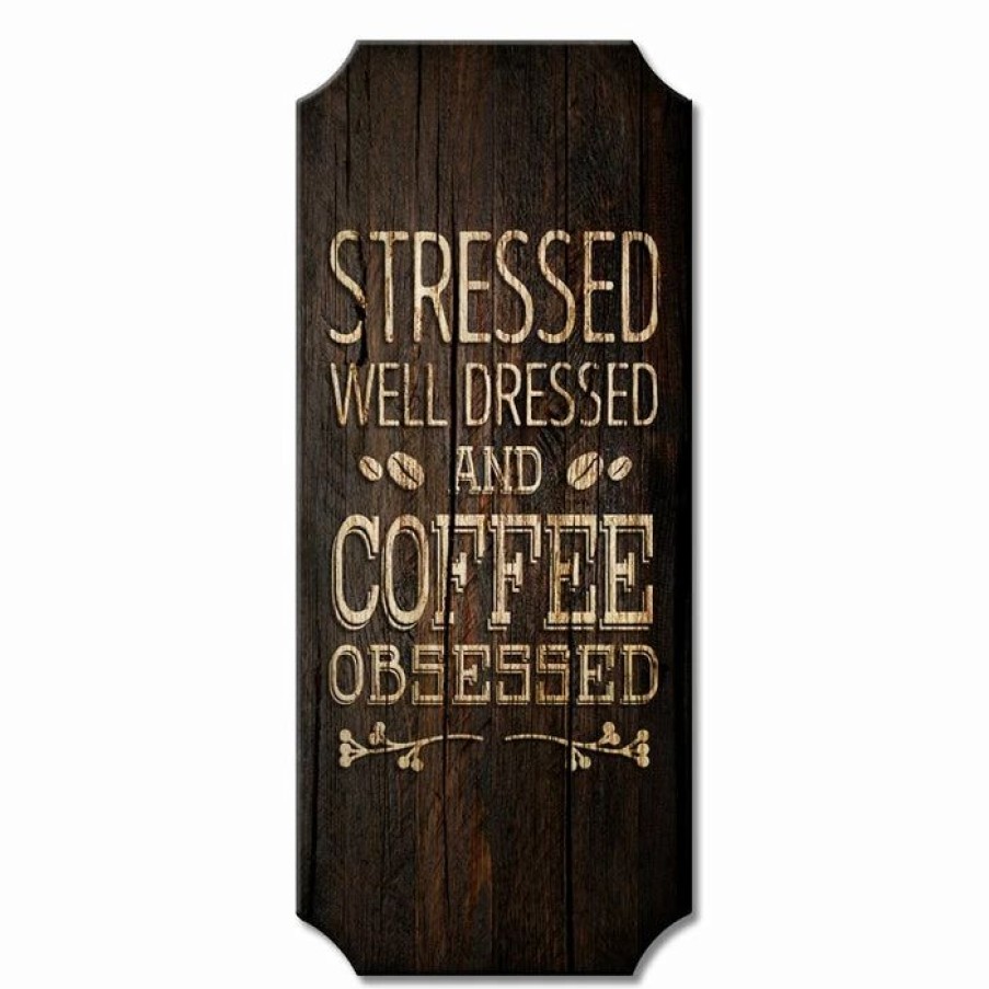 * Brand New Barman Coffee Obsessed Wood Plaque Kolorcoat Sign | Bar Signs