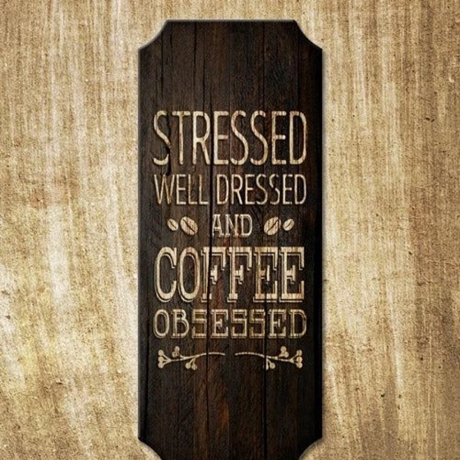 * Brand New Barman Coffee Obsessed Wood Plaque Kolorcoat Sign | Bar Signs