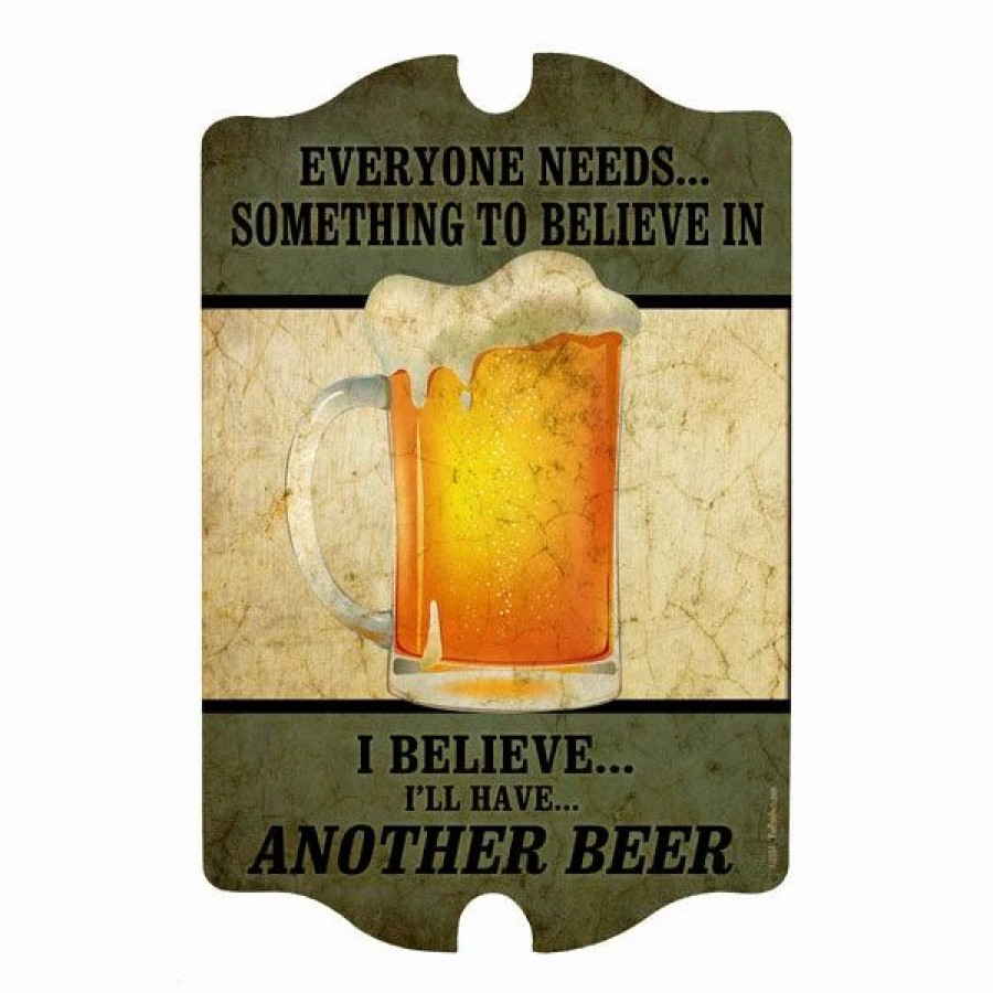 * Promo Barman Everyone Needs To Believe In….Wood Plaque Bar Sign Tavern-Shaped | Bar Signs