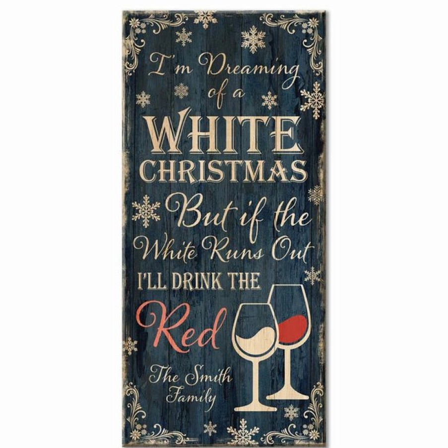 * Buy Barman Customizable Large Wooden Bar Sign White Christmas 11 3/4 X 23 3/4 | Bar Signs